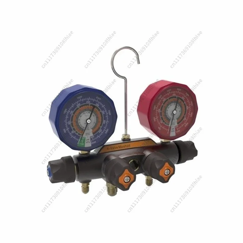 4 Valves Refrigerant Manifold Gauge Set HVAC Air Conditioning Pressure Gauge Refrigeration System Maintenance Charging Tool