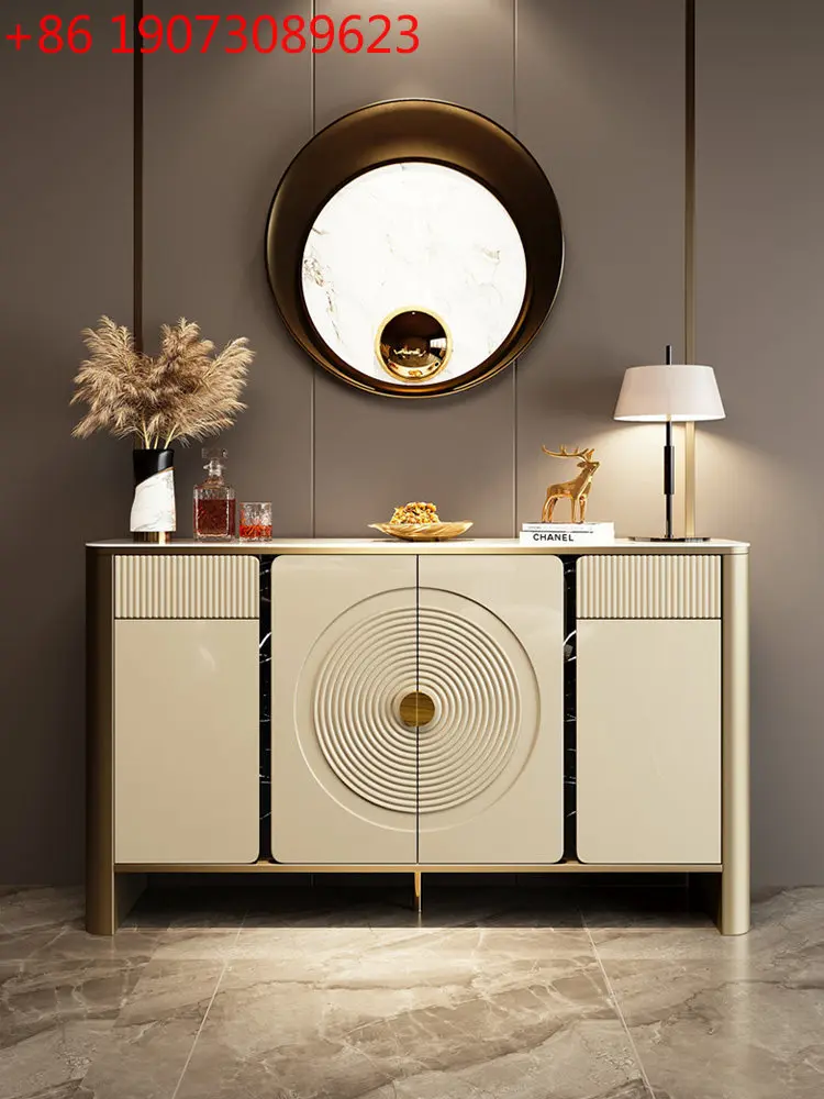 

Light luxury door cabinet Modern Italian side cabinet Entry door Living room decorative rock slab locker
