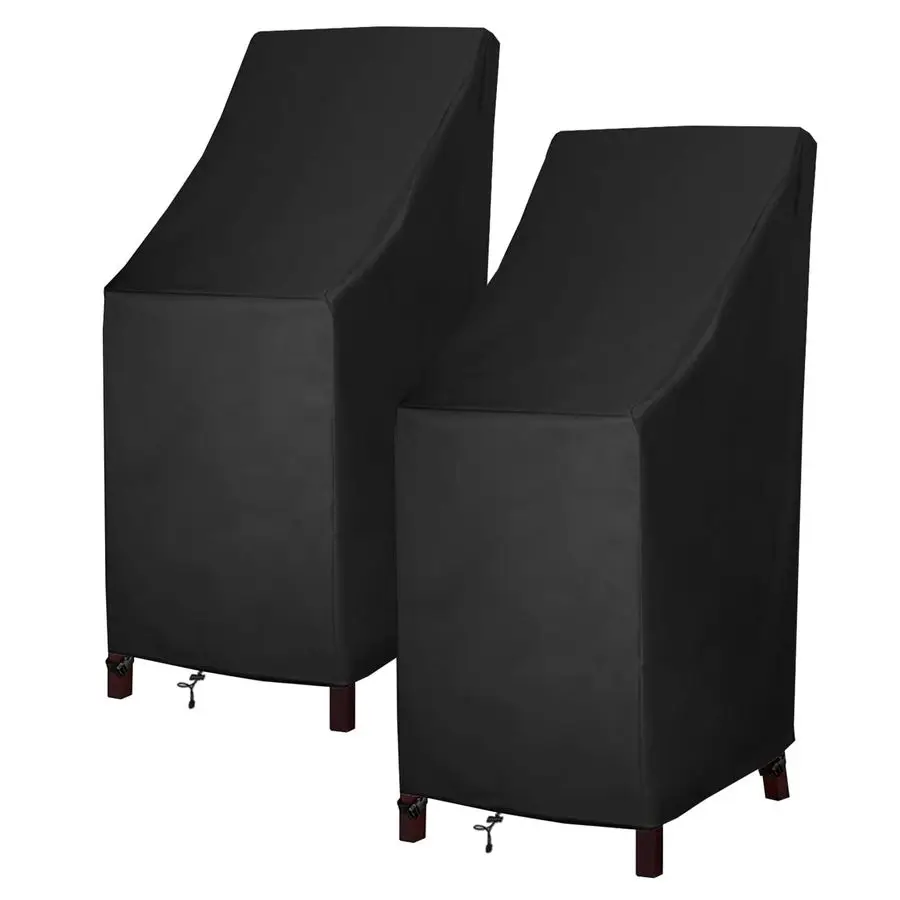 

Patio Chair Covers, High Back Outdoor Chair Covers, 600D Heavy Duty Waterproof Lawn Outside Barstool Furniture Covers,Fits for 4