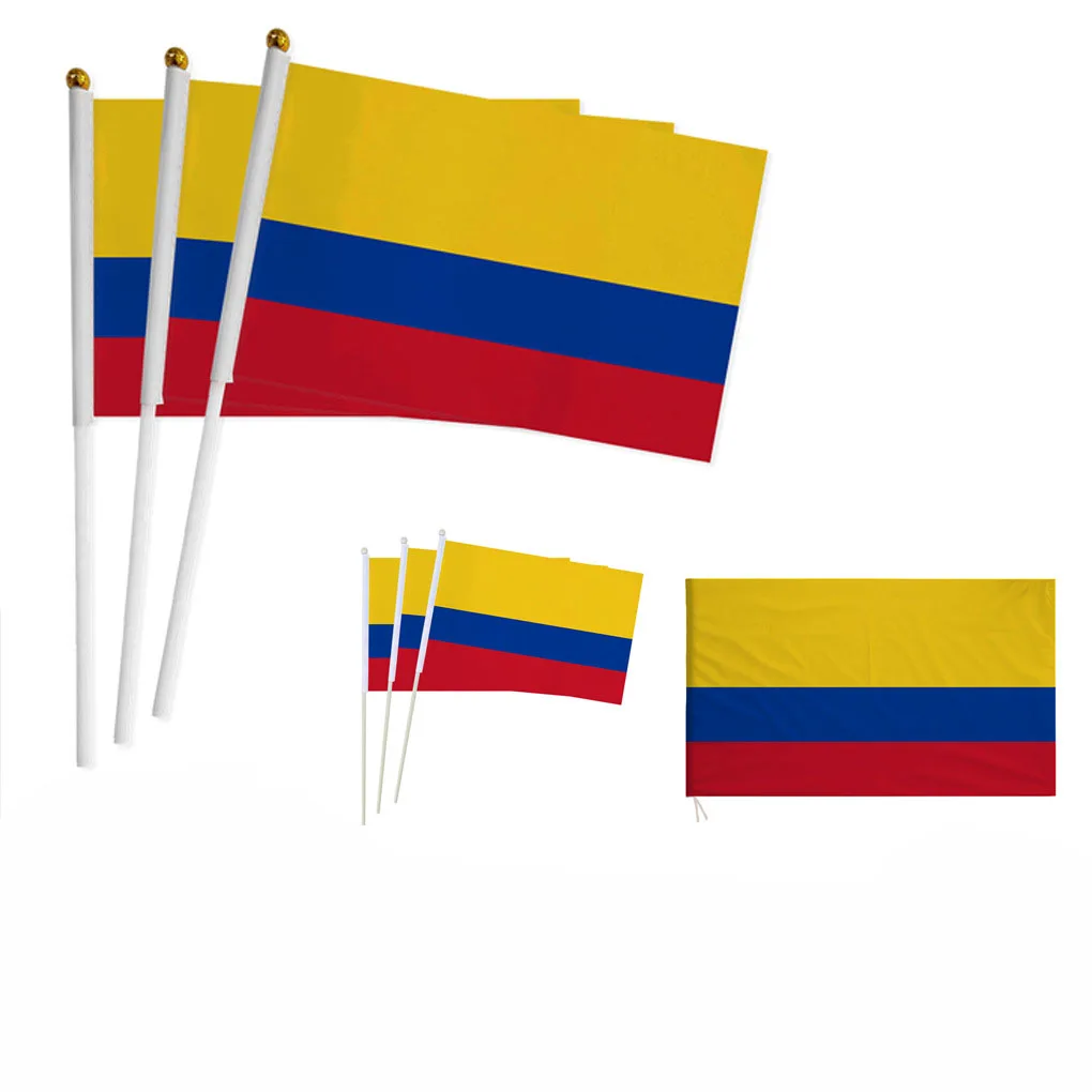 

Z-ONE FLAG 100pcs Colombia Hand Flag 14*21cm Colombian National Flag Hand Held Waving Small Flag Indoor Outdoor Home Decor