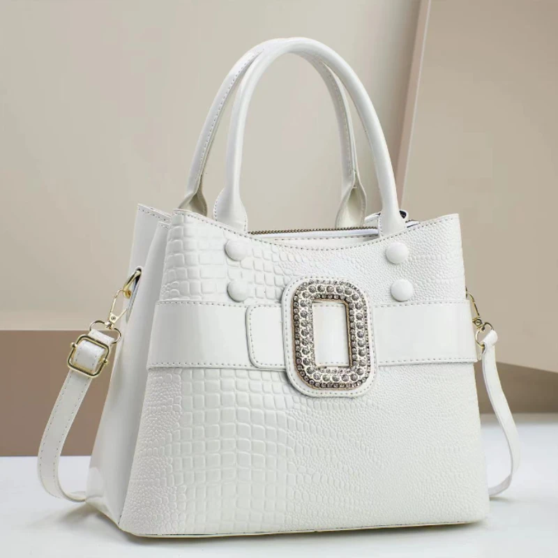 

Классическая женская сумка в стиле ретро, высококачественная повседневная сумка на плечо, большая вместительная сумка через плечо с крокодиловым узором, дорожная большая сумка