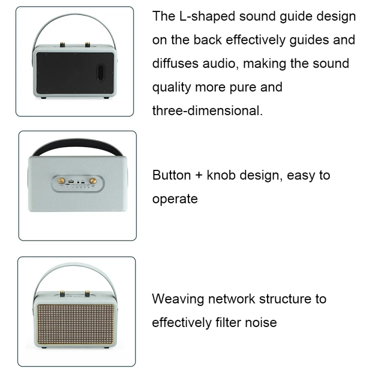 Beautiful Leather Texture Portable Wooden Home Karaoke Wireless Speaker with Dual-microphone