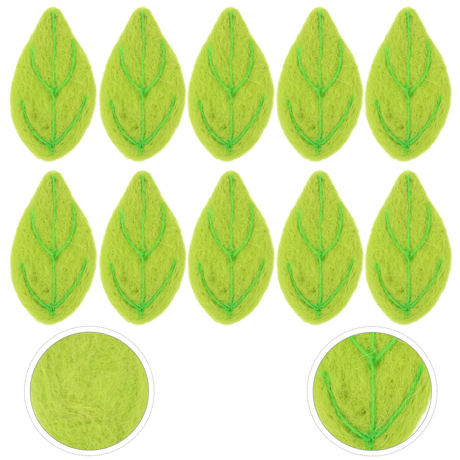 

10Pcs Felt Leaf Shape Charms Lovely DIY Decor for Hair Clips Costume Crafts Wall Decor Baby Room Party Felt Embellishments Gift