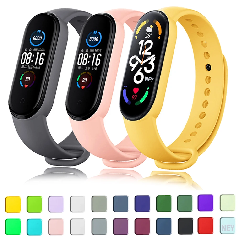 Sport strap for Xiaomi Mi Band 7 6 Watchbands Miband6 NFC silicone High quality Replacement correa mi band 7 6 3 4 5 Watch strap