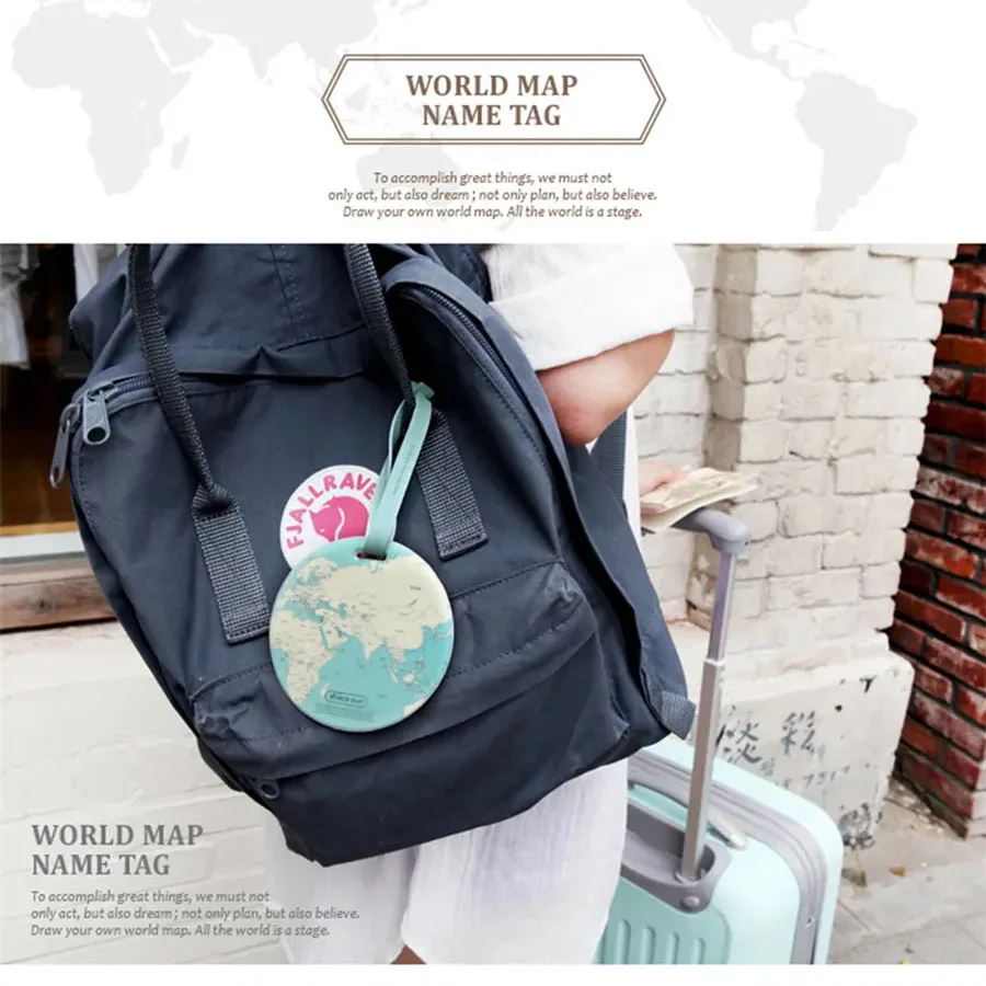 여아용 지도 수하물 태그, 실리카 젤 여행 가방, ID 주소 거치대 수하물 탑승 태그, 휴대용 라벨, 여행 액세서리