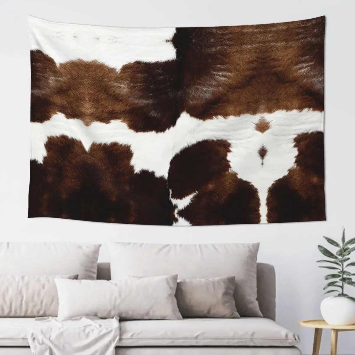 Rustic Ranch Cow Print Tapestry Hippie Wall Hanging Aesthetic Home Decor Tapestries for Living Room Bedroom Dorm Room