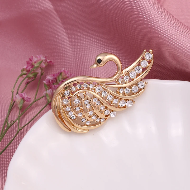 Elegant Vintage Swan Butterfly Violin and Clover Flower Brooch for Women a Romantic Sculpted Bridal Party Corsage Pin Accessory - view 5