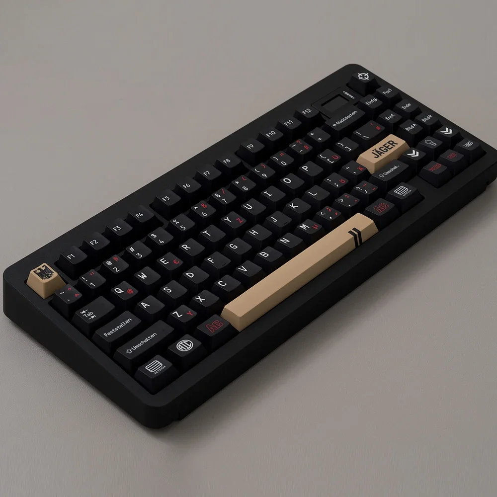 Red and black German root PBT sublimation original factory height  keycap