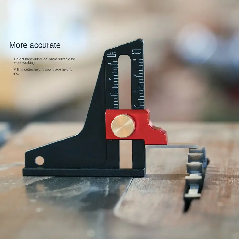 Dual Scales Height Depth Test Gauge Precision Height Lock Woodworking Depth Measuring Ruler Multi-function Aluminum Alloy