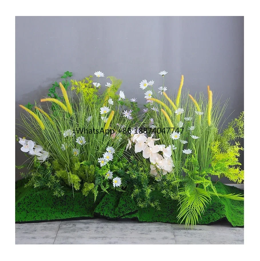 Hot sale garden court wall hanging artificial plants outdoor wall artificial grass wall backdrop for home