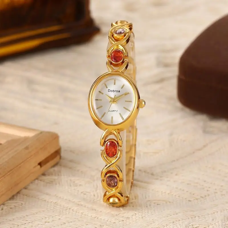 val color treasure rainbow light luxury women's watch classic cute oval women's bracelet watch, give yourself a gift as a friend