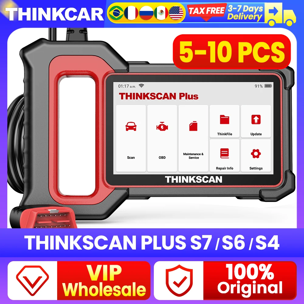 VIP Wholesale Price 5 10 PCS THINKCAR Thinkscan Plus S7 S6 S4 Obd2 Scanner Car Diagnostic Tools Automotivo Diagnosis Tool