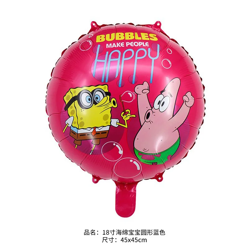 Ballon éponge-bob pour enfants, décoration de fête à thème de dessin animé mignon, ballon de film en aluminium, cadeaux d\'anniversaire anime, kkStars