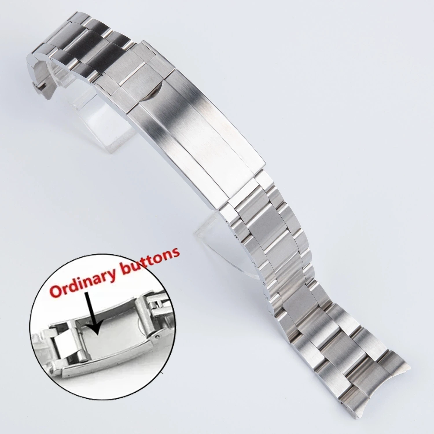 20mm Width 904L Solid Stainless Steel Watch Band Brushed Polished Oyster Bracelet Folding Buckle Glide Lock Clasp FOR RELOX SUB image 3