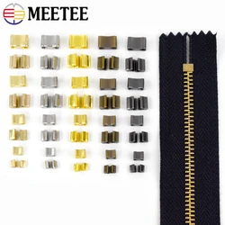 20sets Zipper Stopper Non-slip for 3# 5# 8# 10# Close-end Metal Zippers Zip Repair Kit Replacement DIY Accessories Tailor Tools