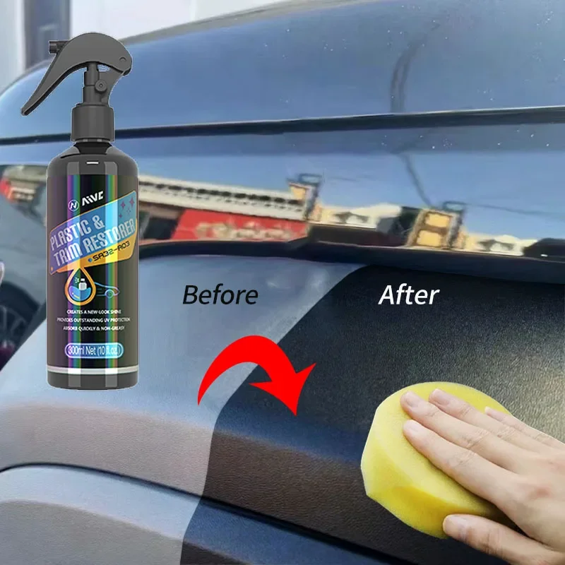 Spray de revêtement DominagroRenovator pour voiture, plastique noir brillant, vernis à cuir, accessoires de livres de voiture