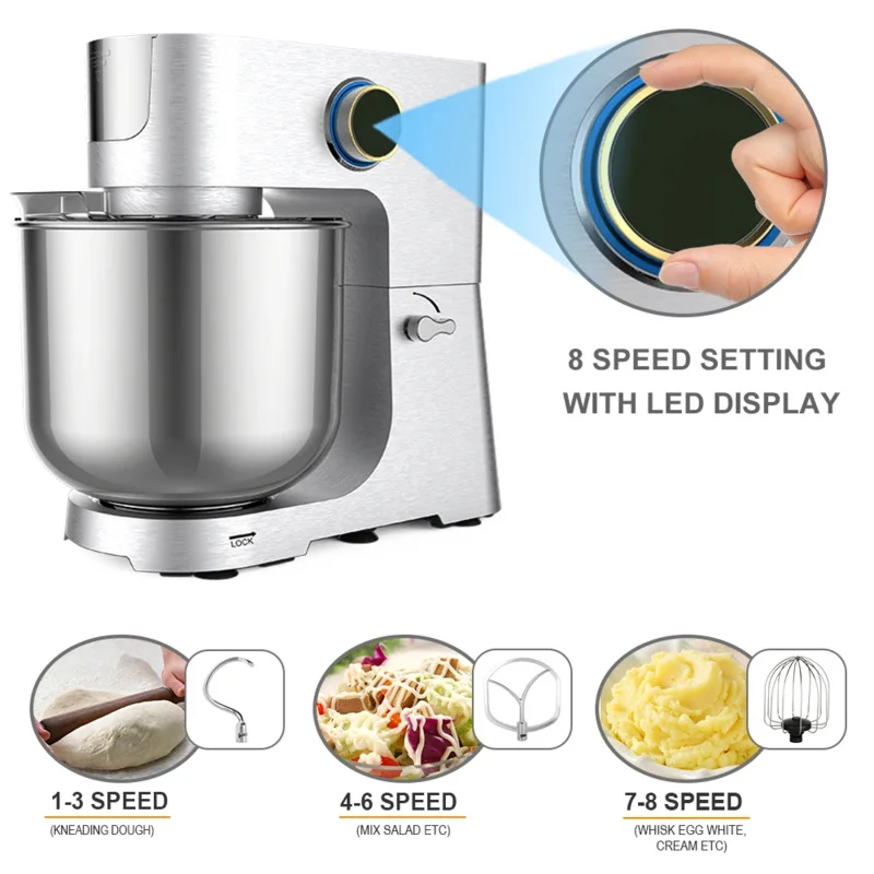 

CE Certificated 2000W 2500W Large Capacity Powerful Die-Cast Kitchen Stand Mixer For Baking Pastry Food Processor