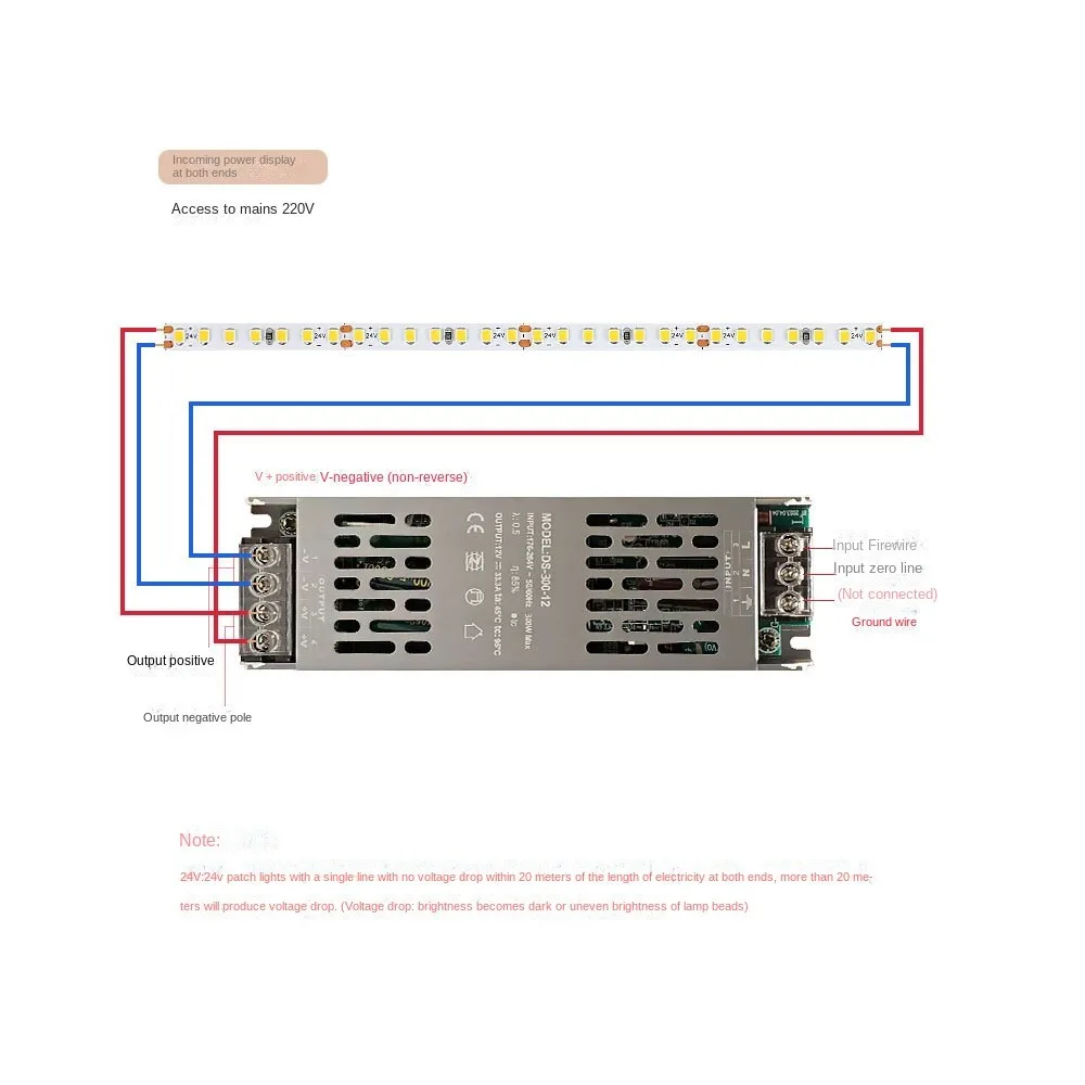 DC 12V 24V Switching Power Supply AC190-240V Mute Lighting Transformers 60W 100W 200W 300W 400W LED Light Driver Power Adapter