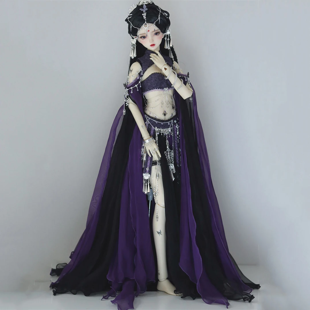 

1/3 Scale Ancient Costume BJD Clothes Chinese Hanfu Dancer Purple Fairy Dress For BJD/SD SD13 Big Girl Doll Accessories A1850