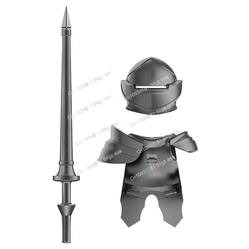 YL012 011 Grey Heavy Armor Knights Medieval militia Soldiers mini Building Blocks Accessories Models Children's Toys GIfts