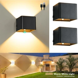 Wiring-Free Rechargeable Wall Light 1-Piece Set, Motion Sensor Wall Light for Indoor Use, Battery-Powered Led Wall Light, Cordless Magnetic Installation Black Wireless Wall Light, Suitable for Bedroom, Stairs, Hallway 3000K Warm White