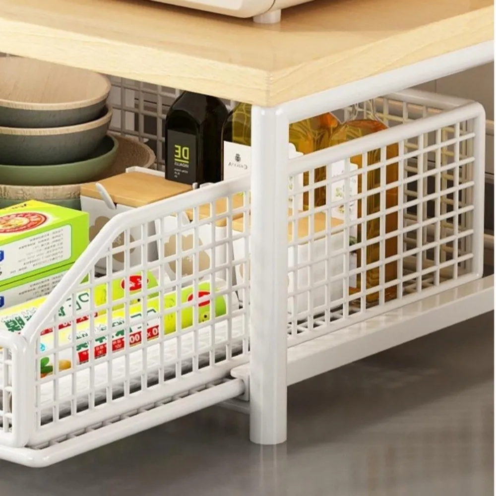 Multi-Functional With Drawers Microwave Stand Space Saving Countertop Storage Multi-Appliance Rack Microwave Rack Toaster Oven