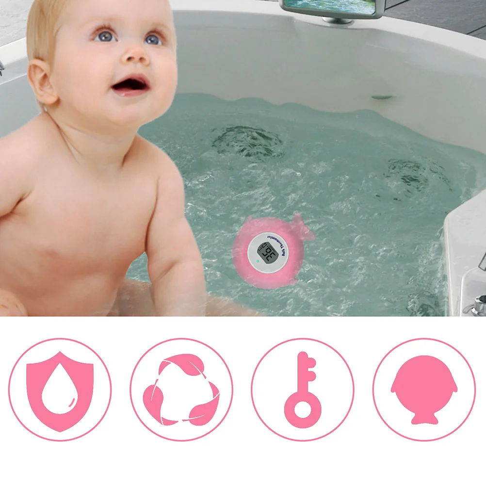 

Термометр для воды для детской ванны, форма розовой рыбы, электронный водонепроницаемый спа-бассейн, температура детской ванны