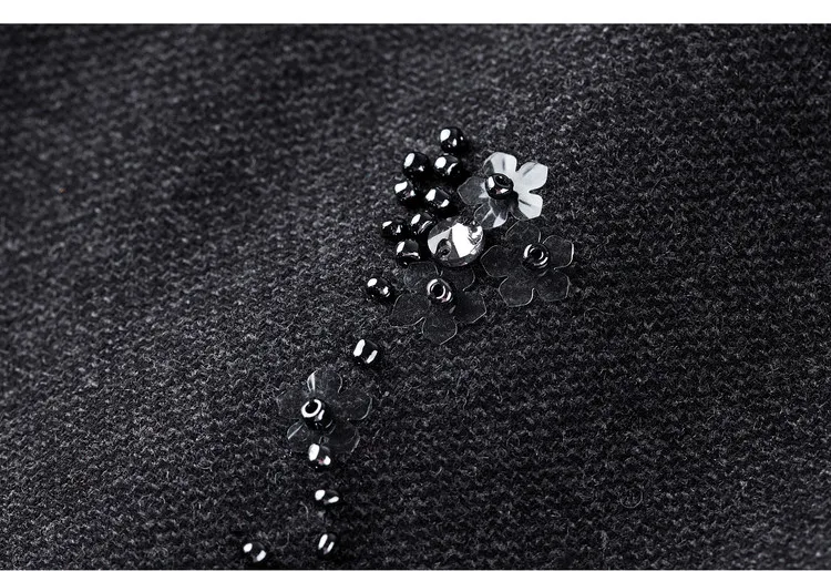 SENTUBILA Damen-Rock 2025, Bürodamen-Wollmischrock mit Pailletten und Perlen, mittellanger Rock, Winterkleidung für Damen 154QF6318 – Detail 35