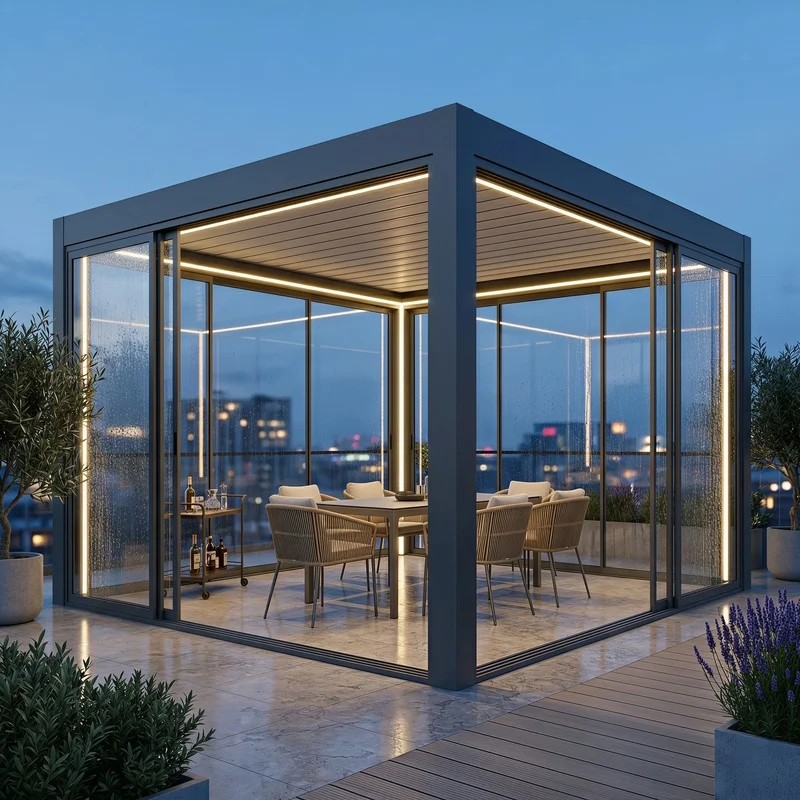Cost-Effective Aluminum Gazebo with Basic Waterproof Canopy, Simple Design Pergola Home Patio Garden Daily Leisure Pergola
