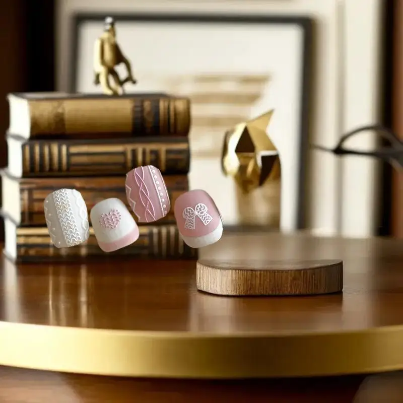 

Наклейки для ногтей с тисненым бантом и сердечками, самоклеящиеся, для декора ногтей, аксессуары для нейл-арта {YY30}