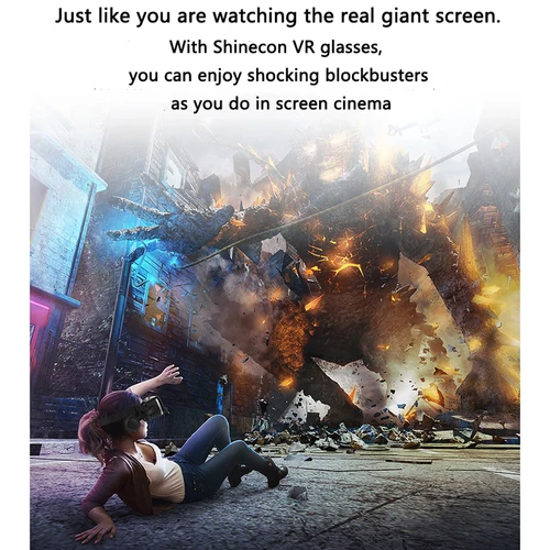 Imagen 2 del producto Shinecon Viar 3D gafas de realidad Virtual VR dispositivos de auriculares lentes de casco gafas inteligentes para teléfonos inteligentes juego de teléfono visor móvil