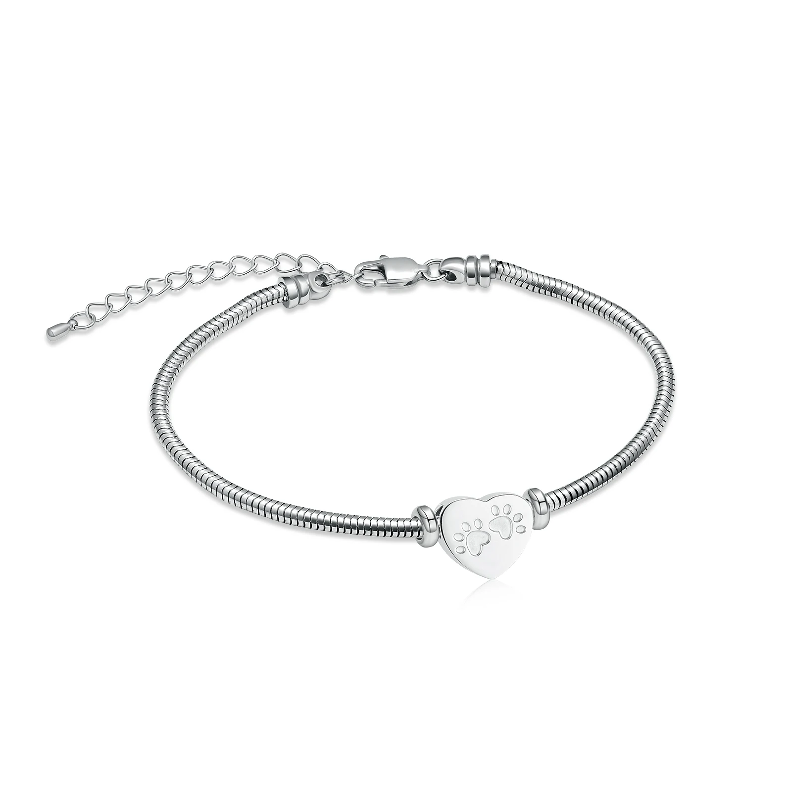 Pet Paw Print Cremation Bracelet Chain for Human Ashes Urn Jewelry Memorial Ashes Chain Bracelet Support Customization