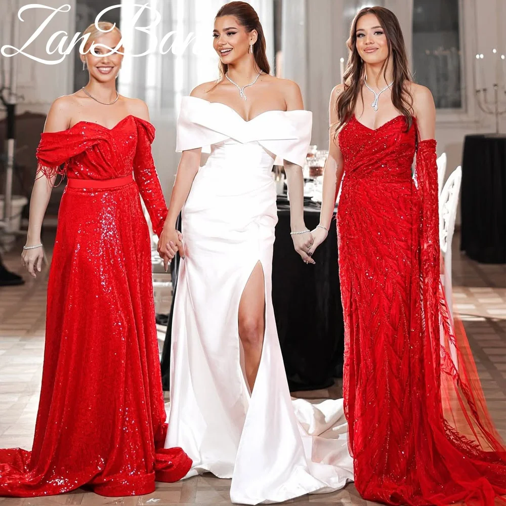 ZanBan Modern Off Shoulder Mermaid Wedding Dresses Lvory New Court Train Princess Bridal Gowns Vestido De Noiva 2026 Customsied