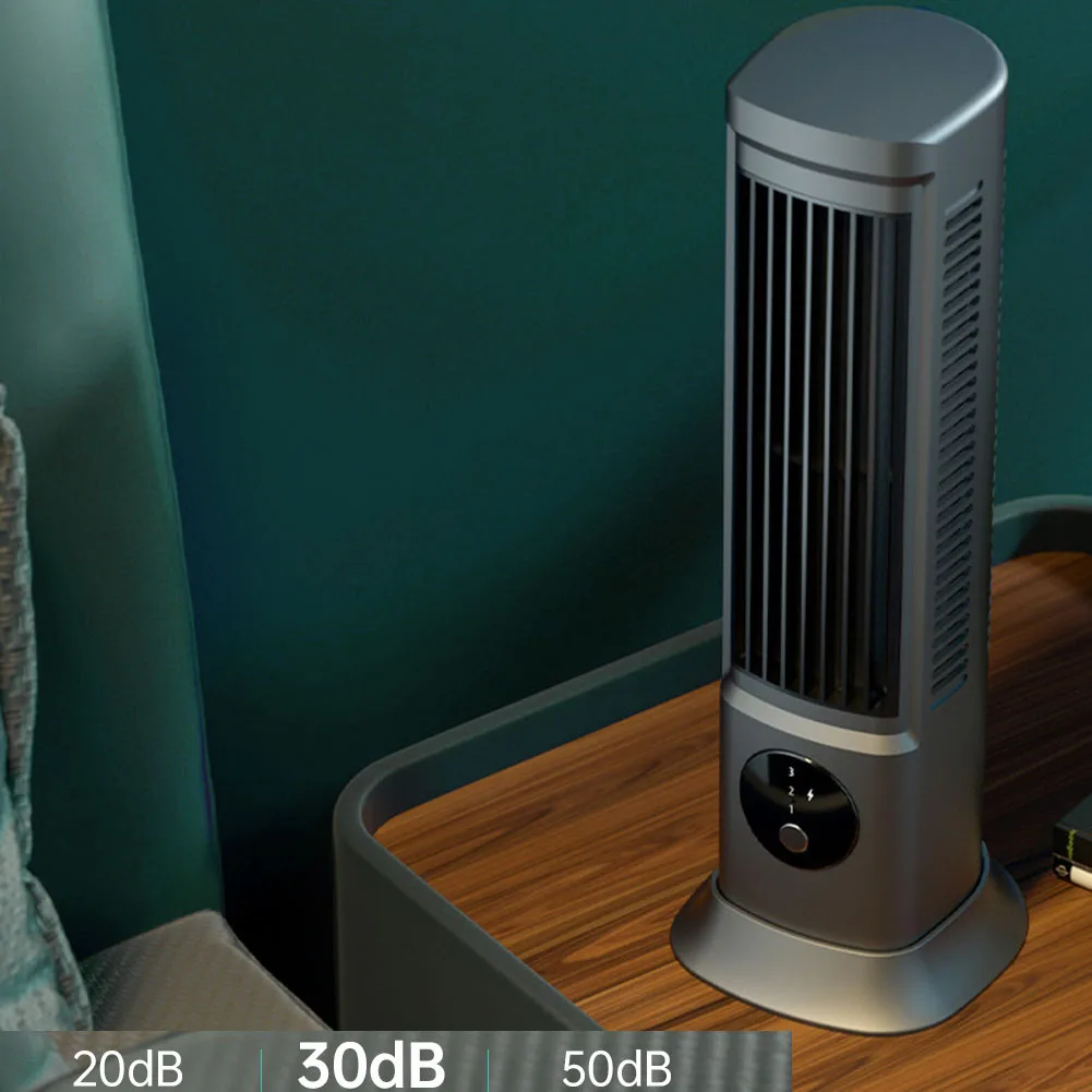 11*10*29.5cm Cooling Fan With 3 Speeds Tower Fan 1200mAh Portable Air-conditioner Digital Display Cooling Accessories Parts