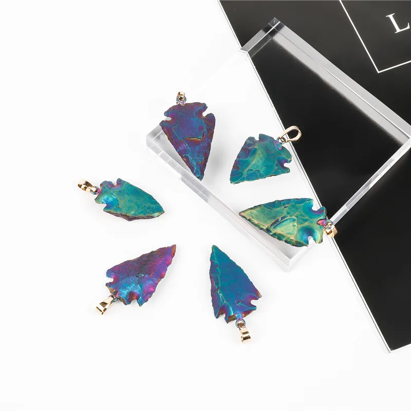 

Natural Agate Stone Obsidian Arrow Pendant Polished Jewelry Indian Knife Necklace Accessories Lucky Charms for Jewerly Making