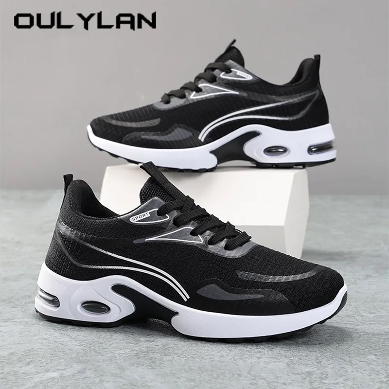 

Oulylan Men Soft Sole Lightweight Sneaker Non-slip Spring Mesh Breathable Running Footwear Comfort Air Cushioned Sports Shoes