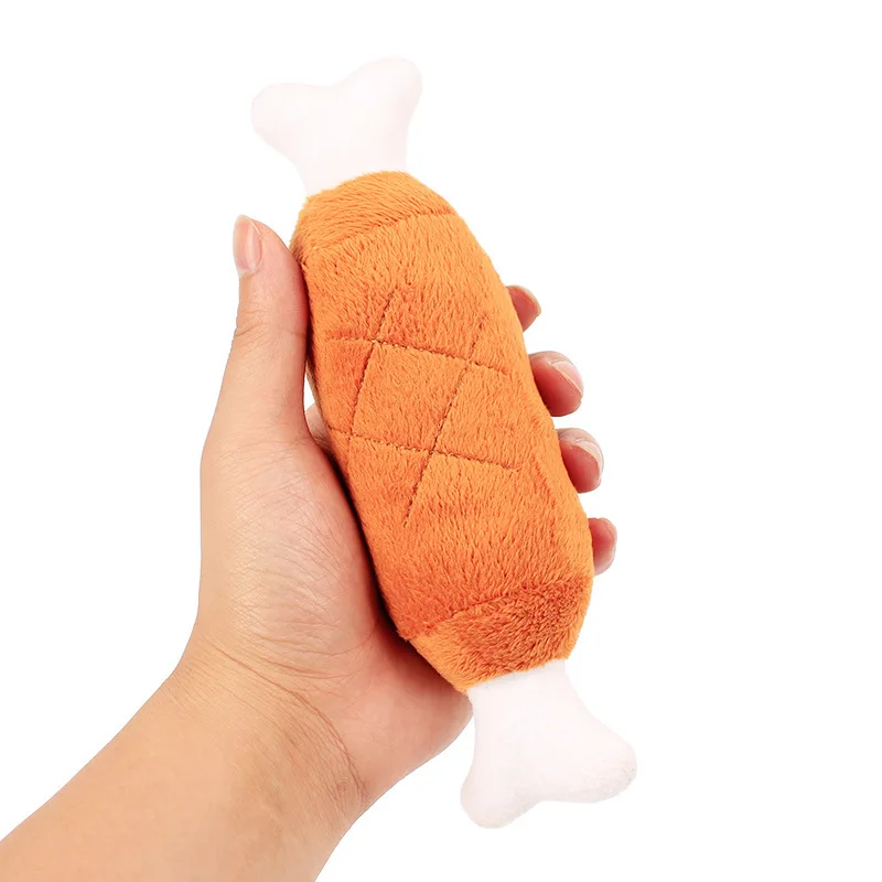 Pet Dog Cat Fleece Chicken Legs Plush Toys Dog Toys Squeak Chew Sound Toy Fit For Small And Medium Pet Dog Durability Plush - view 2
