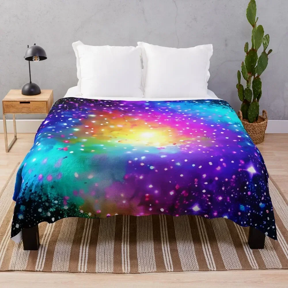 

Rainbow Galaxy art Throw Blanket Cozy Throw Blanket Birthday Gift for Him Her