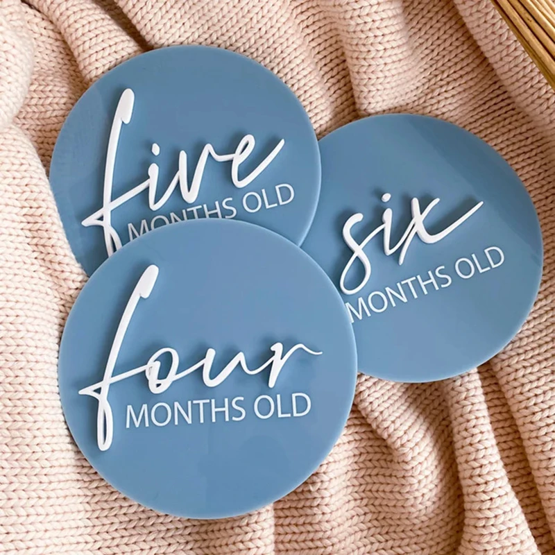 Newborn card Acrylic Baby Gifts Baby Monthly Milestone Discs Markers Newborn Acrylic Baby Monthly Milestone Cards Set