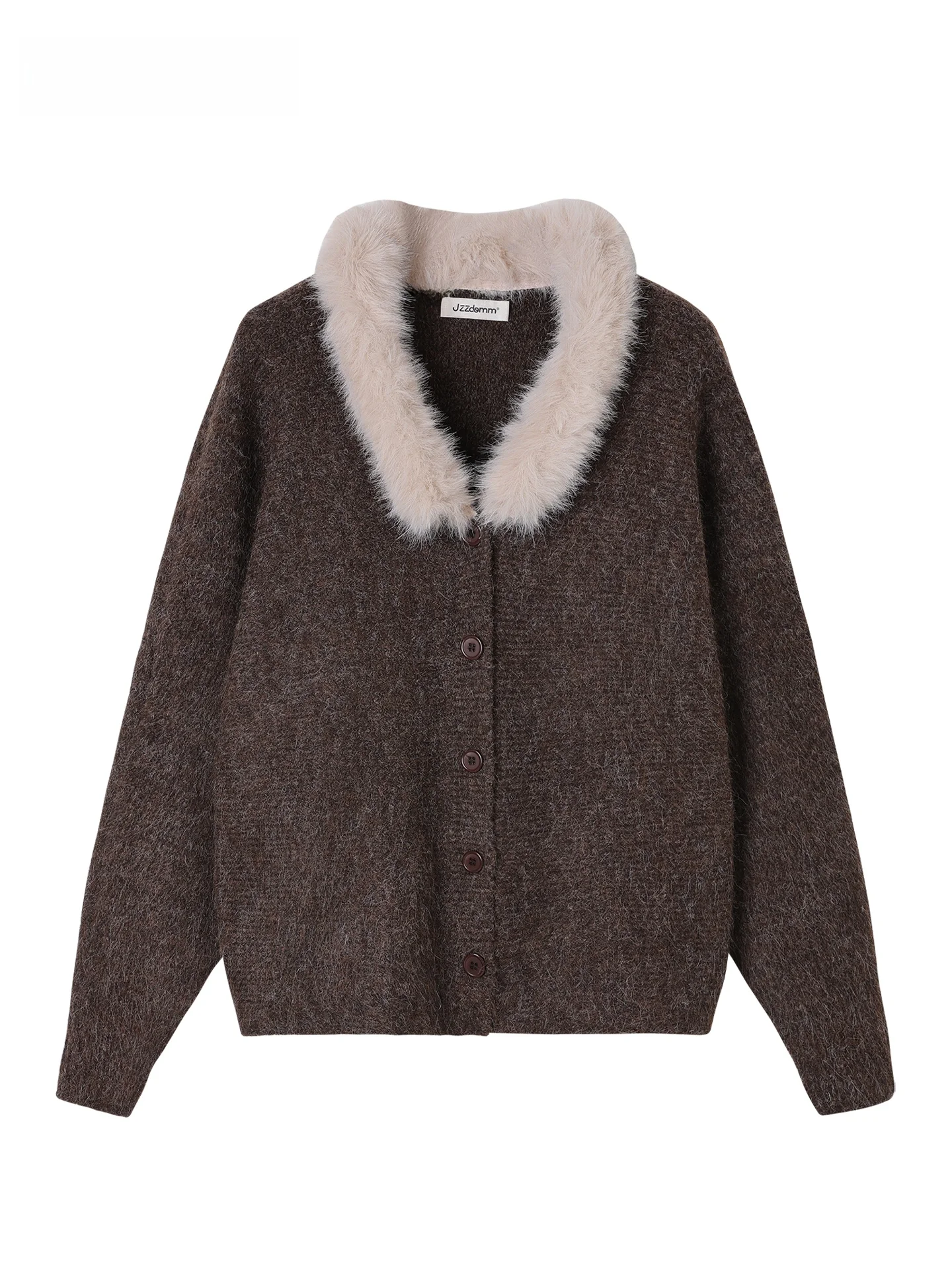 

Вязаный кардиган Ele для женщин, свободный крой, модный свитер-жакет с горизонтальными полосками, мягкий, из нейлоновой смеси, с длинными рукавами, зимний