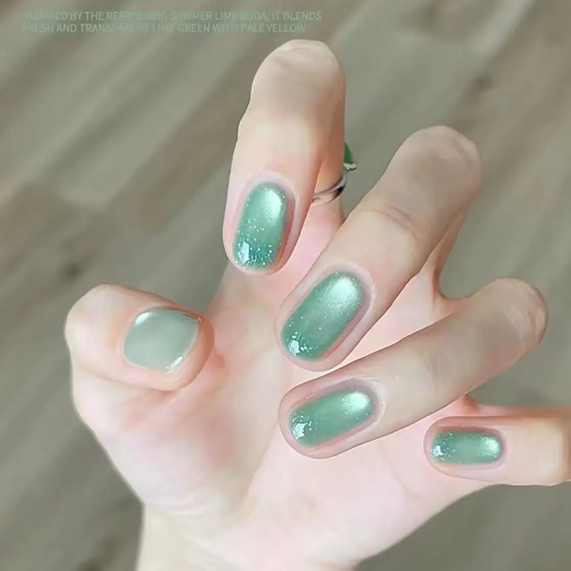 MIANEL 2026 Lime Soda Cat Eye UV Nail Gel Skin-Flattering Transparent Ice Green Glass Bead Cat Eye Nail Art