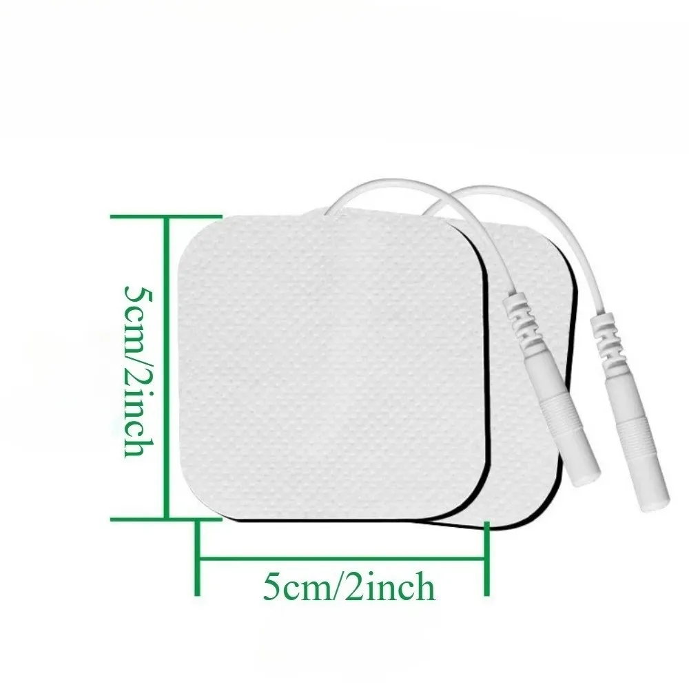 4 Pcs Pack 5x5cm Size TENS Unit Electrode Pads Self-Stick Adhesive Non-Woven Fabric Self Adhesive Electrodes Upgraded Self-Stick