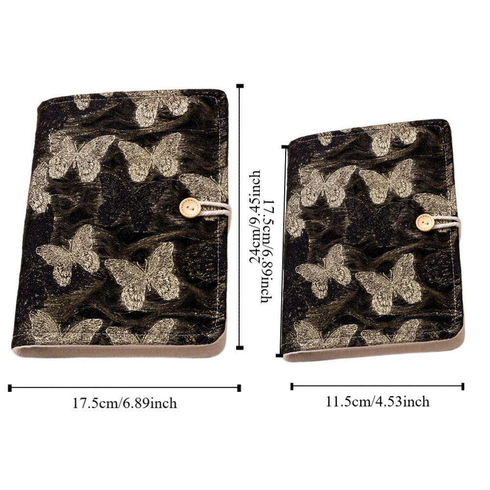 90Sheets Butterfly Cloth Notebook Blank 6-hole Loose-leaf Notebook School Supplies Stationery Office Notebook