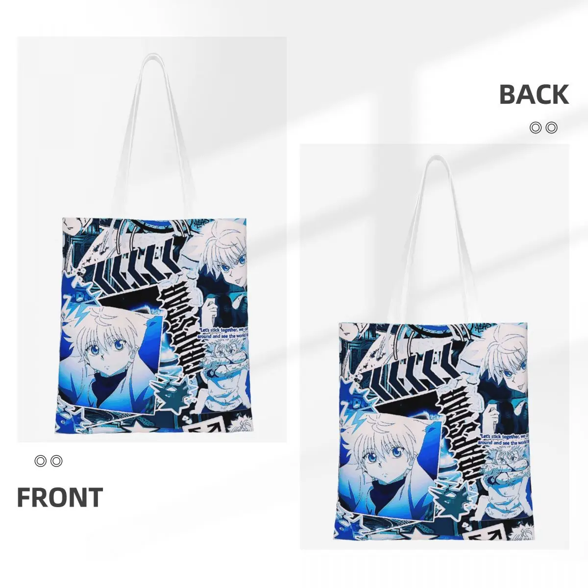 كيلوا زولديك أنيمي HXH هنتر X هنتر أكياس التسوق قماش حمل حقيبة قابلة للطي للنساء حقيبة كتف حقيبة يد للسفر