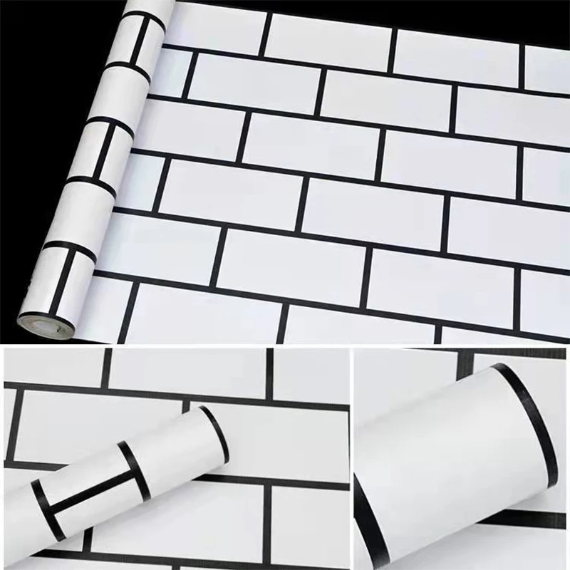 Brick Pattern Self-adhesive Wallpaper Waterproof Peel and Stick Wall Stickers Restaurant Background Wall Decoration Renovation