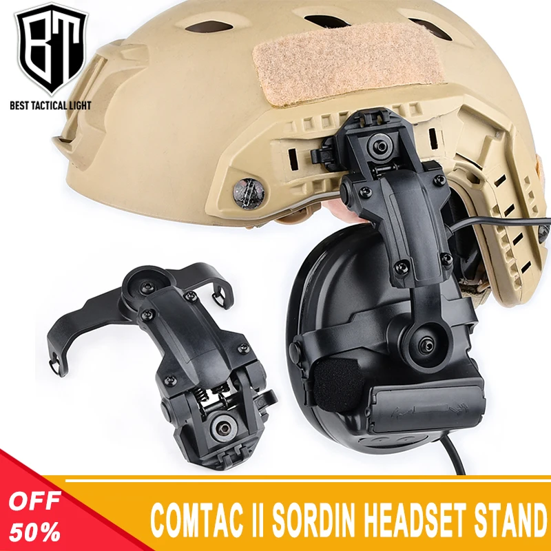 Tactical Hanging Headset Stand Shooting Hunting Weapon Fast Rotation Helmet Rail For WADSN Comtac II Sordin Headset Accessories