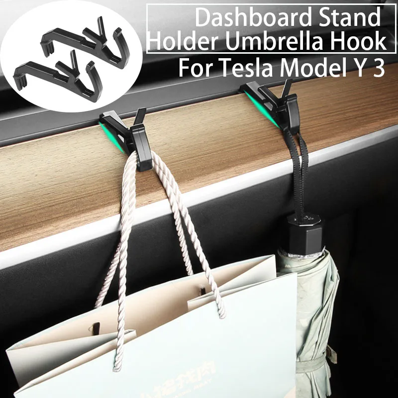 Dashboard Stand Holder Umbrella Hook for Tesla Model Y 3 Mobile Bag Mount Hanger Parts Phone Car Interior Accessories 2023