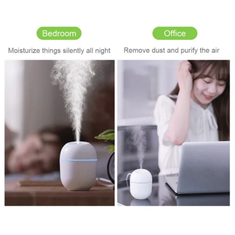 Humidificateur d'air à ultrasons USB portable, lumière ambiante LED, diffuseur d'huiles essentielles d'aromathérapie, supporter ficateur d'air