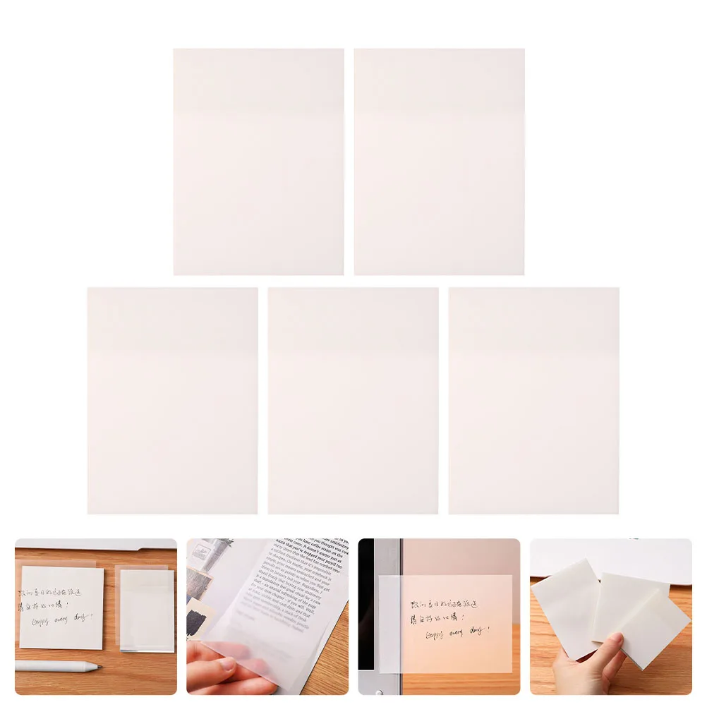 5Pcs Waterproof Note Pads Sticky Memo Pads Simple Generous Design Useful Shareable Practical Long Time Use Student Stationery