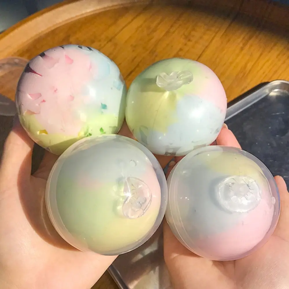 Soft Rainbow Crispy Balls Gradient Colors Stress Relief Squeeze Sensory Fidget Ball Shapeable Non-rebound